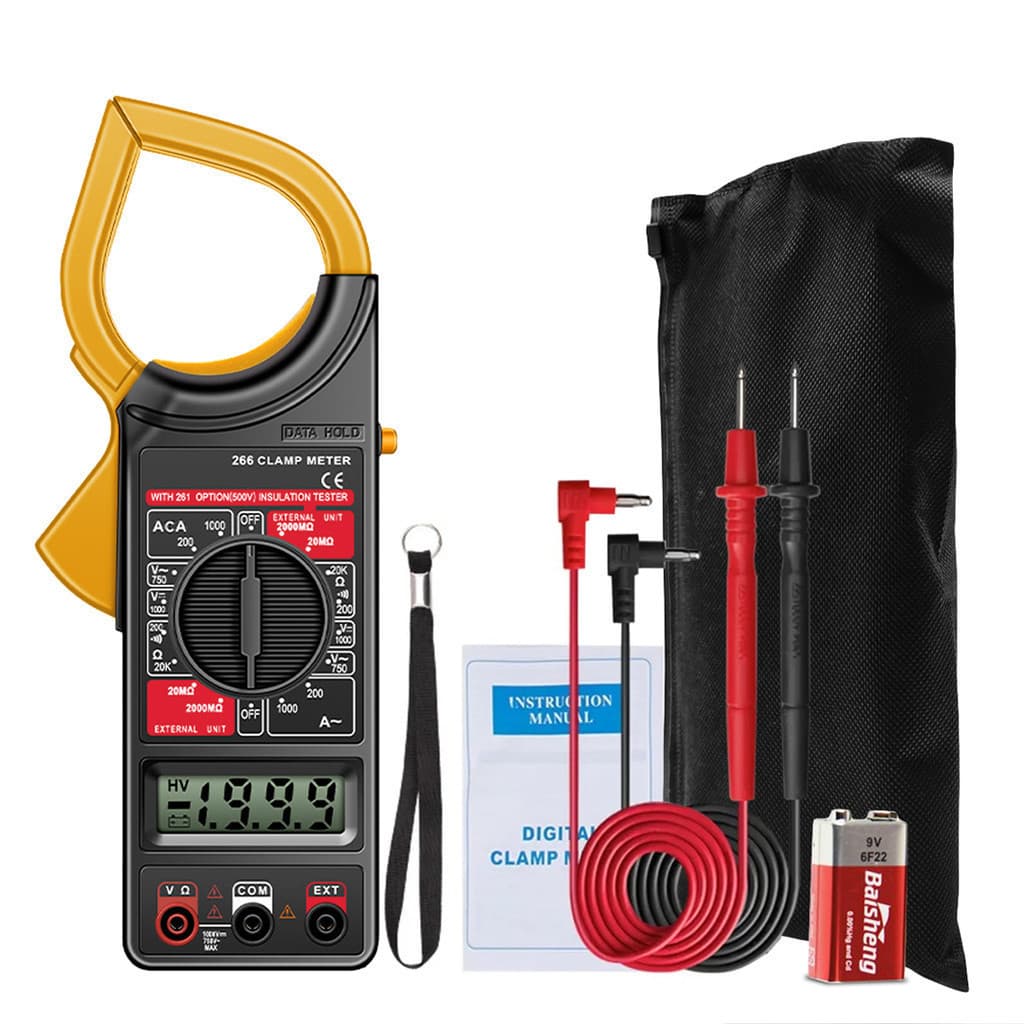 Alicate Amperímetro Digital ferramenta Portátil C/ Estojo C/ Bateria Voltimetro Multímetro