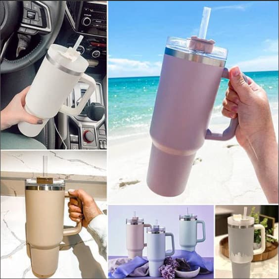 Copo Garrafa Térmico com Canudo 1200 ML Caneca Garrafa de Água Copo Portátil Shopee