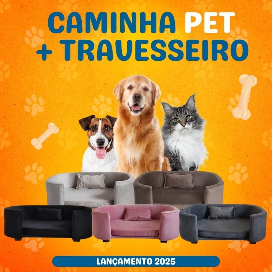 Caminha Sofa Poltrona Pet Mais Travesseirinho Ideal Para Caes e Gatos de Pequeno a Medio Porte Em Veludo Premium