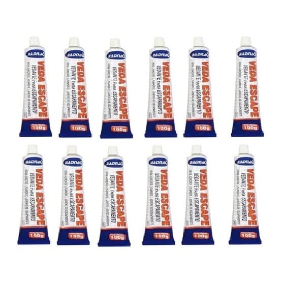 12 Vedação Adesivo Cola Escapamento Carro Moto Caminhão 100g