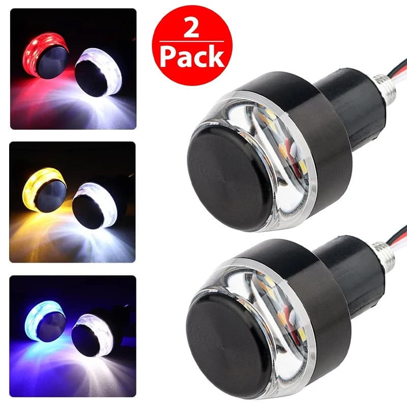 2PCS Luzes Da Extremidade Do Guidão Motocicleta 12 LEDs Pisca-Barra De Giro Para Vintage