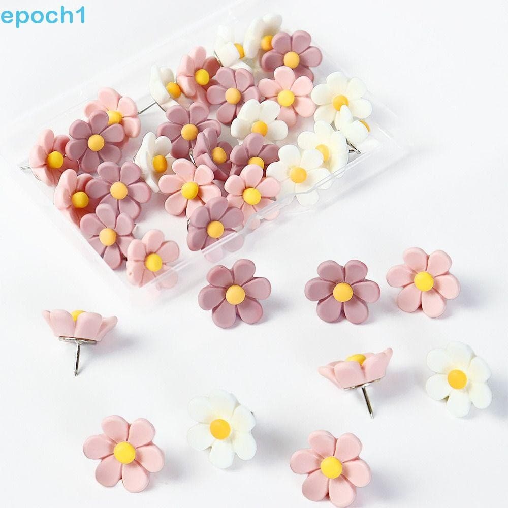 EPOCH1 20/30/50 Peças Alfinetes De Flores De Seis Pétalas , Alfinete De Placa DIY Criativo , Pressão Coloridos 3D De Res