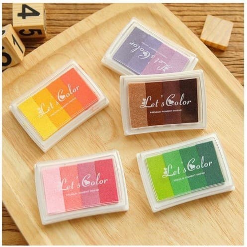 4 Cores Degradê Cor Dedo Pintura A Tinta Diário Livro Álbum De Graffiti Colorido Selo Pintura Das Crianças