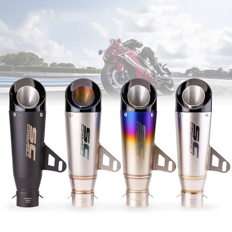 Silenciador De Tubo De Escape Universal Para Motocicleta Com Entrada De 51 Mm Ekzos