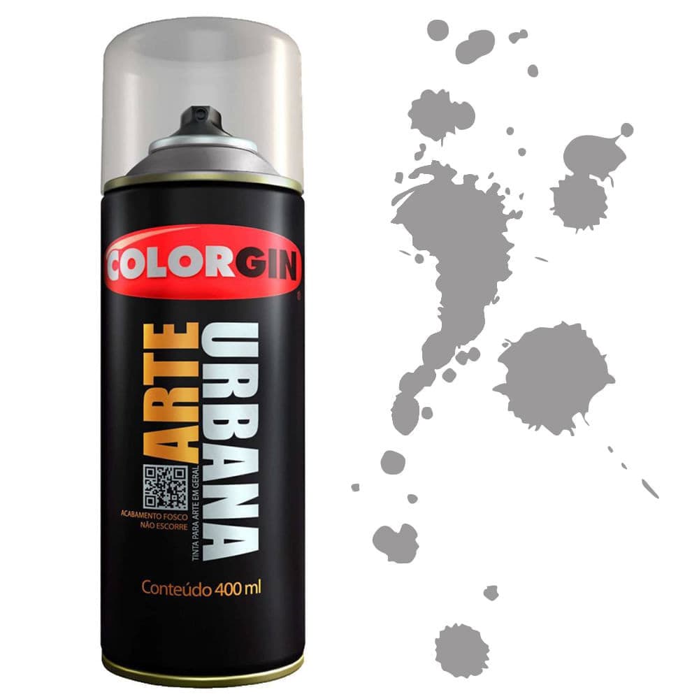 Tinta Spray Arte Urbana Colorgin 400ml 933 Cinza Carra