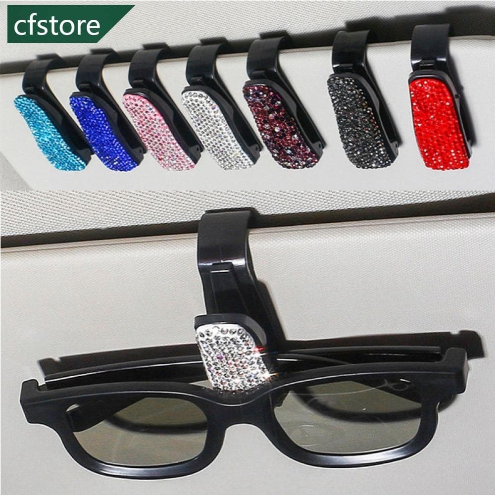CFSTORE Carro Sun Visor Clip De Óculos De Sol Portáteis Rhinestone Decoração Interior De Carros Suprimentos F7G2