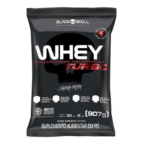 Whey Turbo 907g Refil - Black Skull