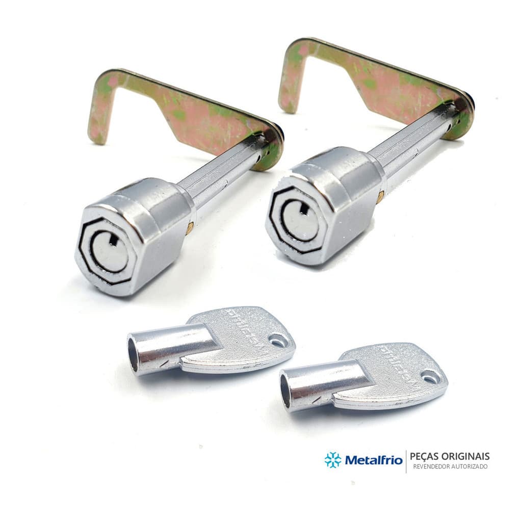 Kit 2 Fechaduras Completo Com 2 Chaves Metalfrio Da550 Da420