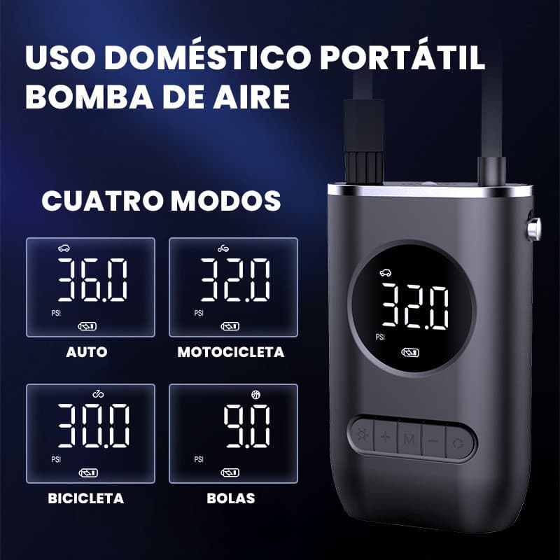 USB-Compressor De Ar Portátil Digital Recarregável Para Carro , Motocicleta , Bicicleta E Bola