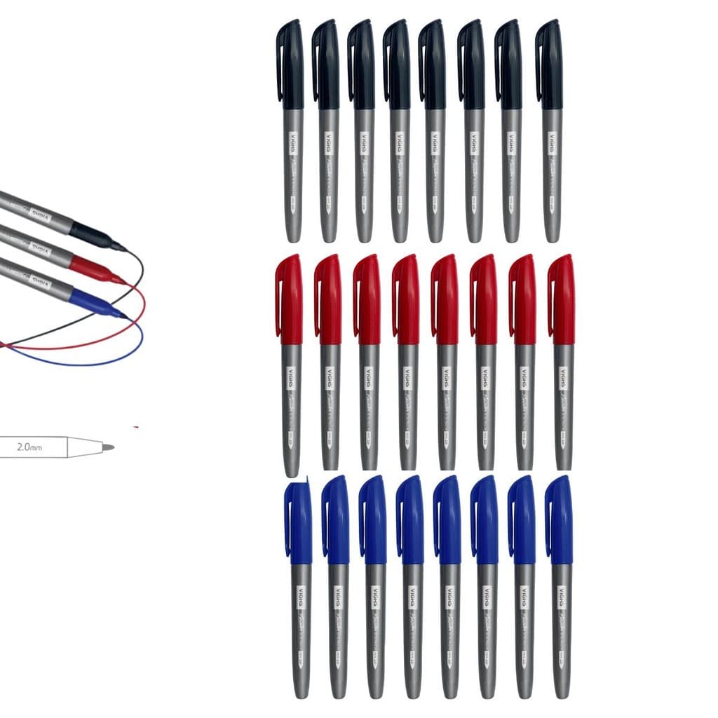 24 CANETA RETRO PROJETOR MARCADOR PERMANENTE PONTA 2.0 VIGHS