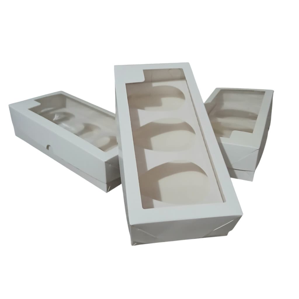 10 caixas ovo de colher 100g/150g trio branca ou kraft  10un