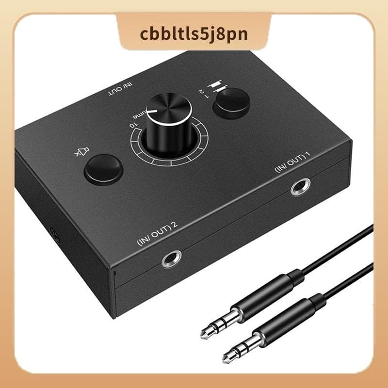 Comutador De Áudio De 3,5mm , 2 Entradas 1 Saídas/1 2 Divisor , Caixa De Botão De Um Chave Mudo