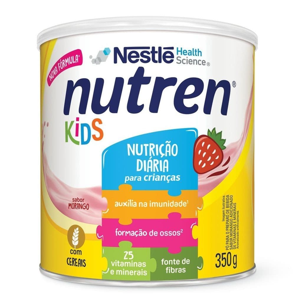 Nutren Kids Morango Suplemento Alimentar Lata com 350g