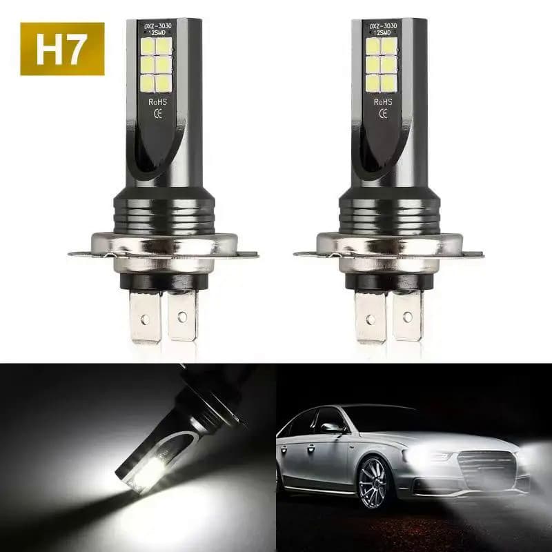 2Pcs H4 H7 H8 H9 Led Lâmpadas De Teto Para Carros Nevoeiro 9005 9006 Farol De Condução Automática 3030 Chip 12V 24V 80W