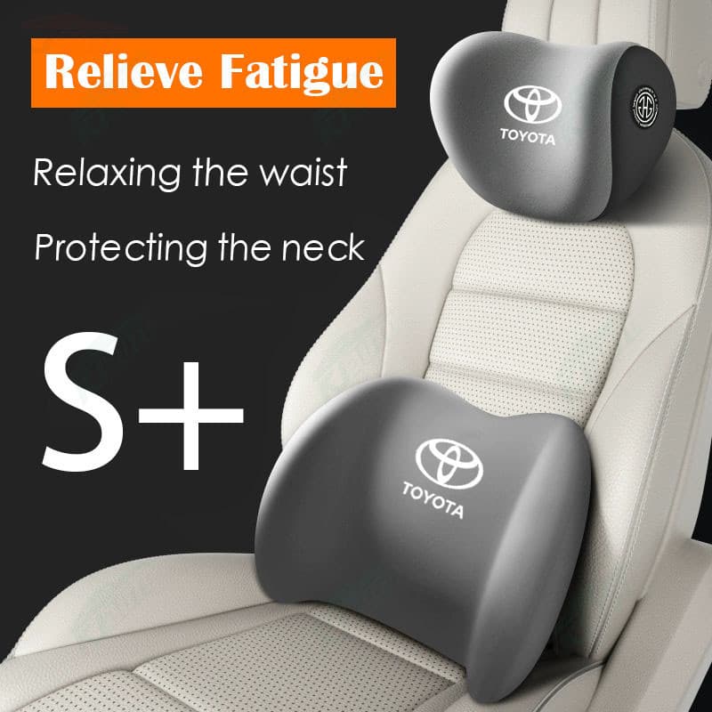 【 Headrest & Lombar Pillow 】 Toyota Aliviar A Fadiga-Proteger Pescoço E Ombros-Núcleo De Espuma De Memória-Companheiro De Condução Final Para Veloz Raize Vios Avanza Innova Fortuner Corolla