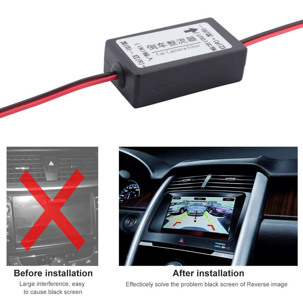 Filtro retificador de inversão de câmera Filtro retificador de 12V Power Solve Tela Flash Corrugada Tela Preta Regulador