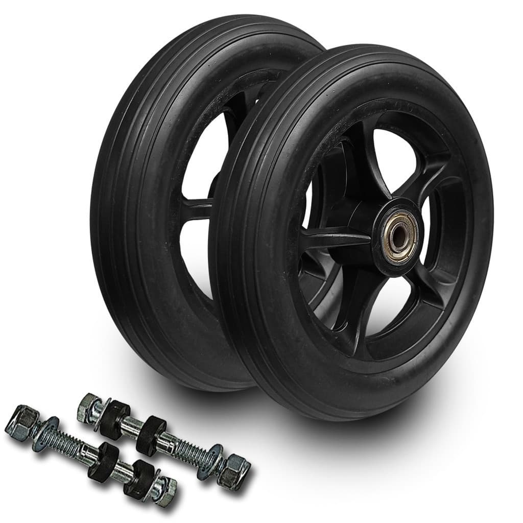 Rodinha Dianteira Preta Aro 6 Para Cadeira De Rodas (par)