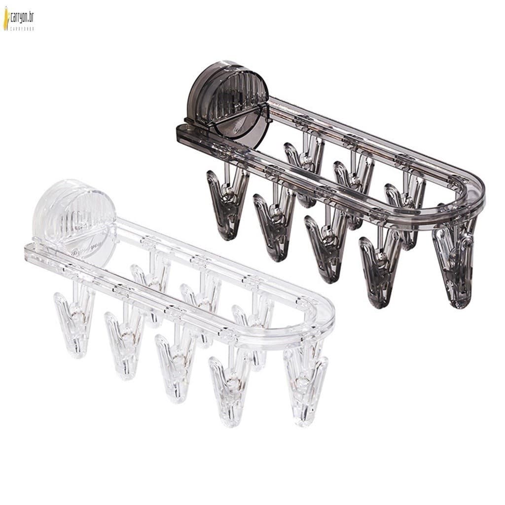 Mini Varal Autoadesivo Retrátil Pequeno p/ Roupas e Acessórios