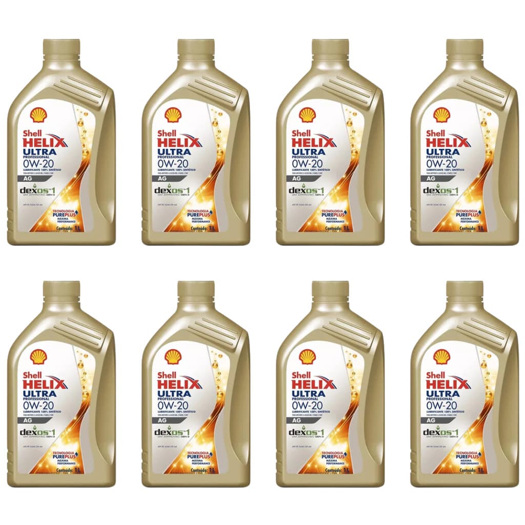 8L Óleo Motor Shell Helix Ultra 0W20 AG Dexos 1 Sintético