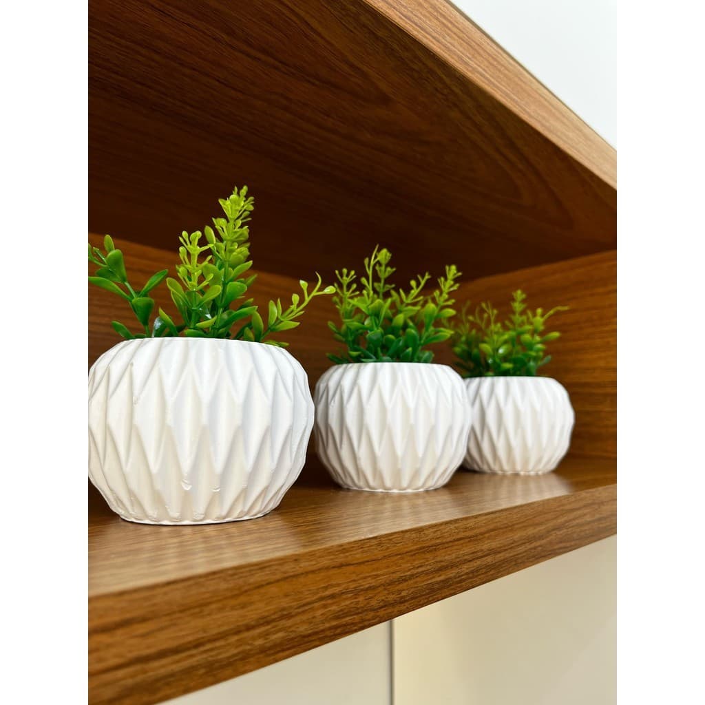 Kit 3 vasos decorados com platinhas Artificiais