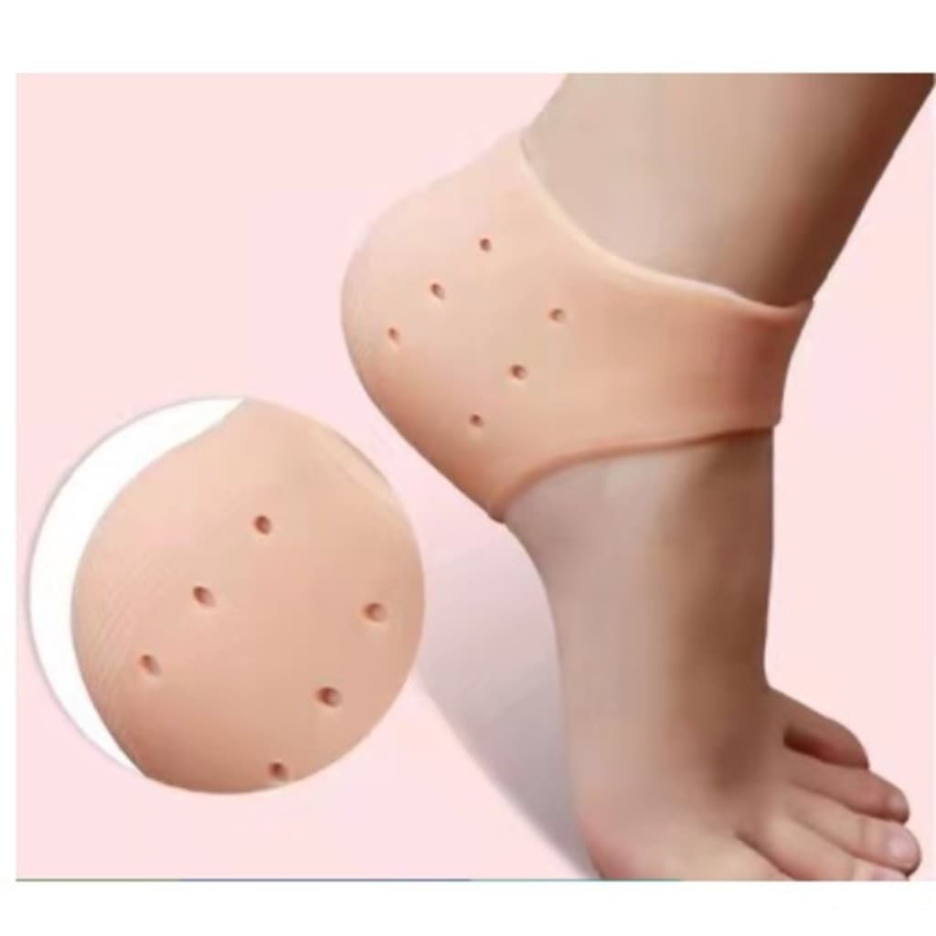 Par de Meia Palmilha Silicone Gel Protecao Ortopedica Esporao Calcanhar Fascite Tamanho Unico pronto entrega!