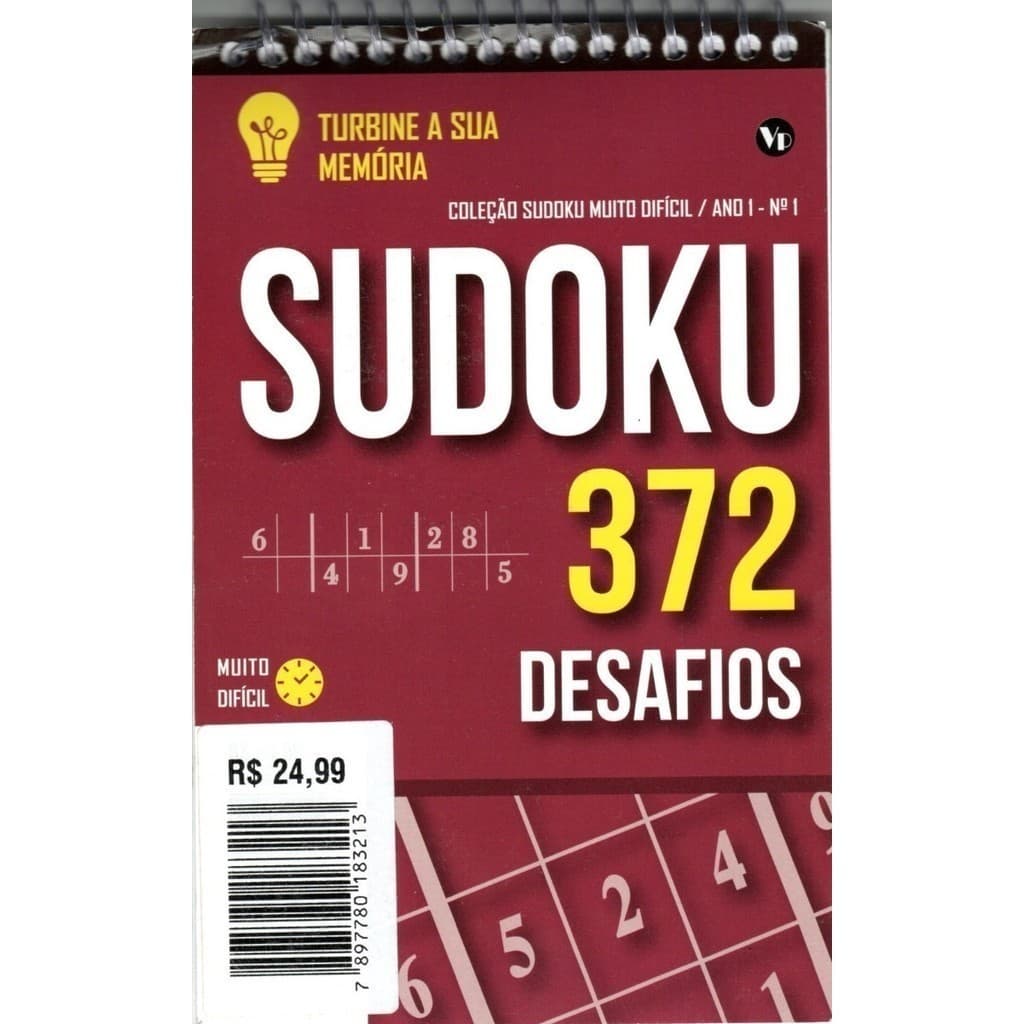 Coleção Sudoku Espiral Muito Difícil 372 Desafios