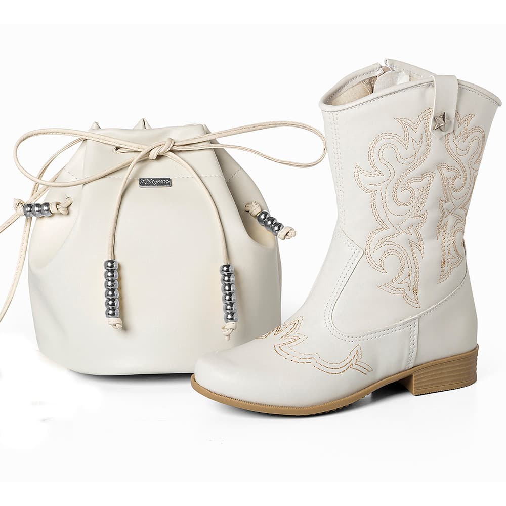Bota Infantil Feminina Texana Rodeio Country Bolsa Menina Moda Tendência Texas Jeca Jequinha