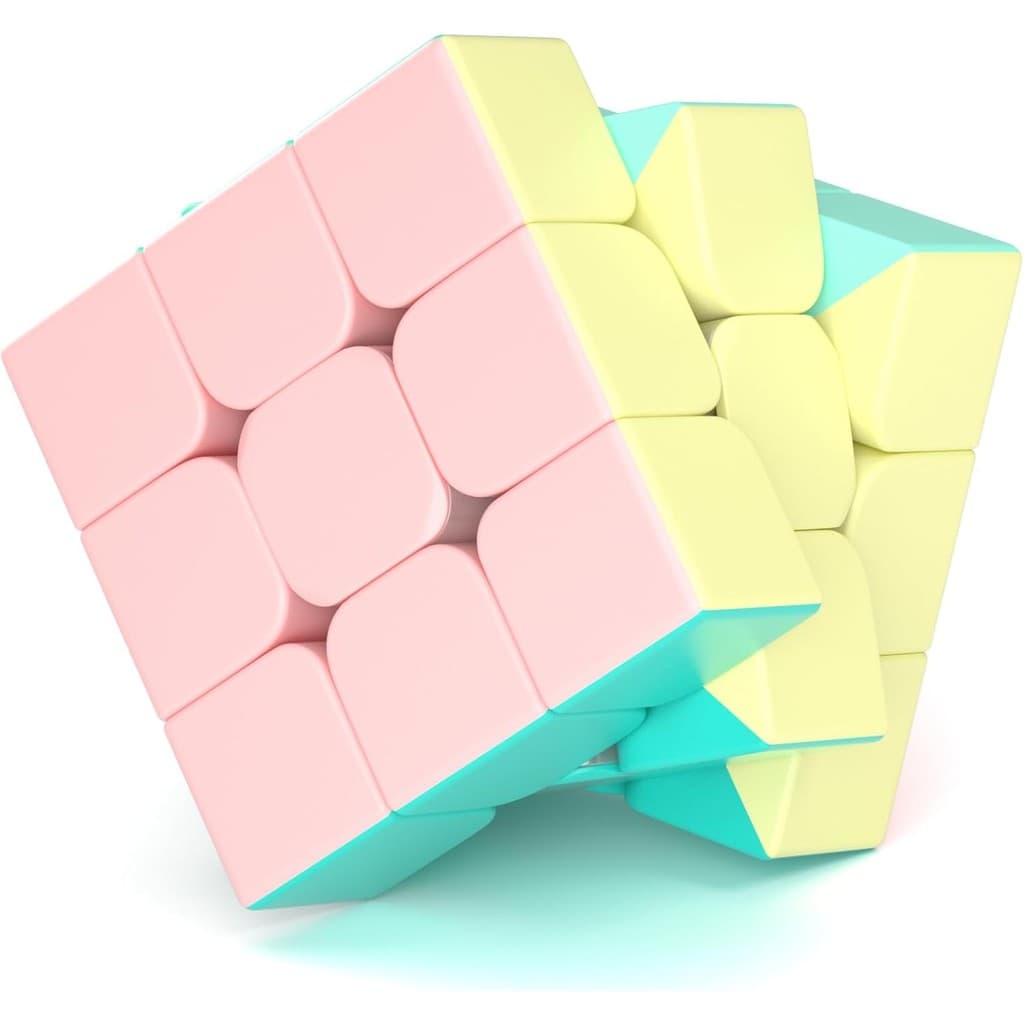 Speed Cube-3x3x3 Cubo Mágico Sem Adesivos Macaron Cores Vivas Cubing Rápido para Treinamento em Sala de Aula Brinquedo C