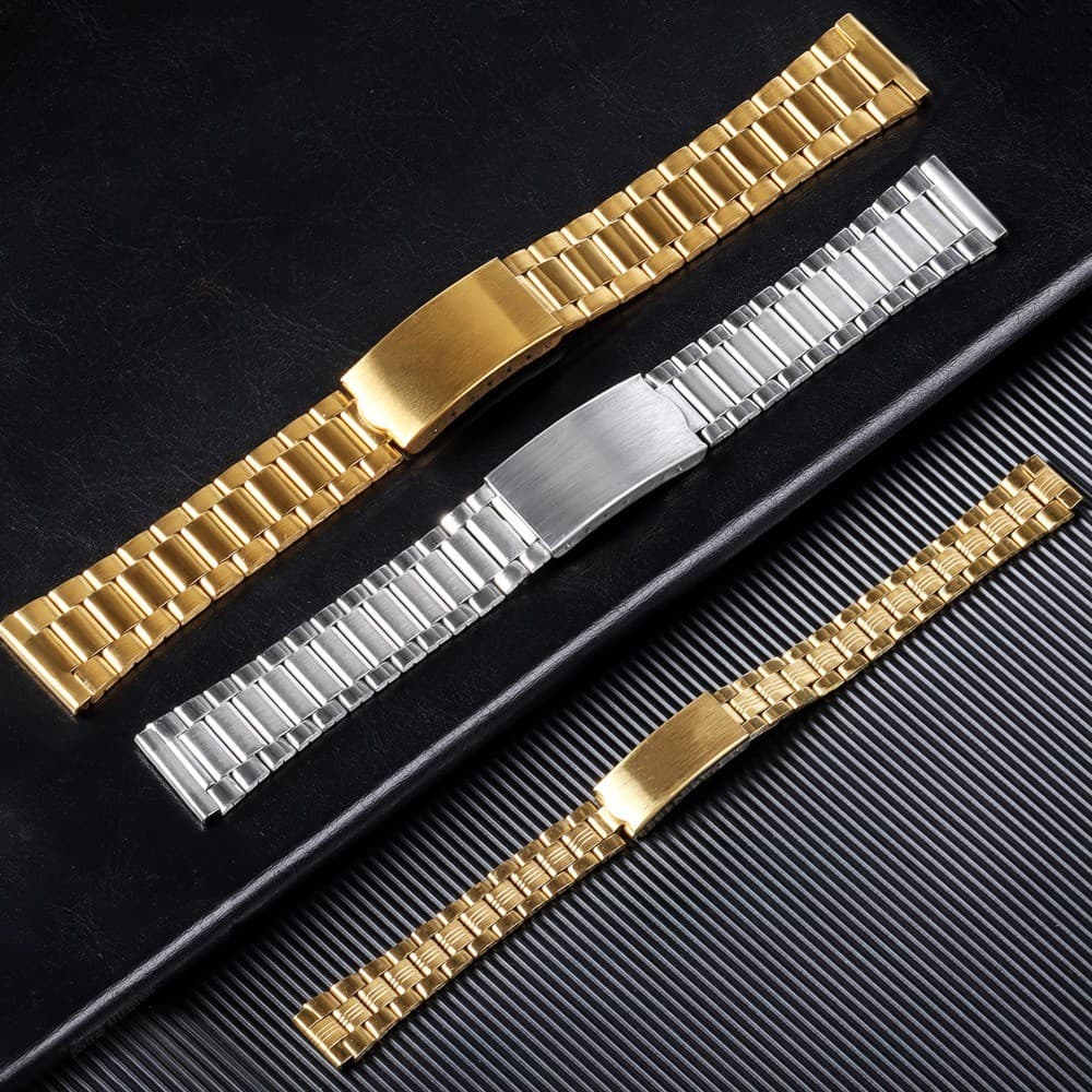 Pulseira De Relógio Em Aço Inoxidável 20mm 18mm 14mm 12mm Universal Band De Substituição Inteligente Metal Dourado