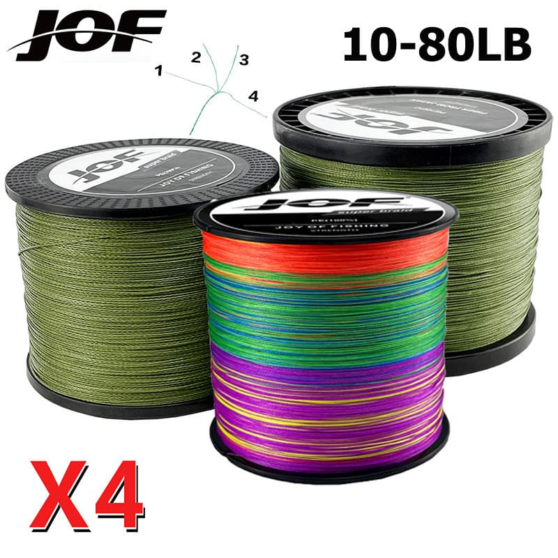 JOF Marca Nova 4 Cordões Linha De Pesca PE 300M Fio Multifilamento Fly Super Forte Japão 10 12 18 28 35 40 50 60 80LB Ferramenta De Carpa