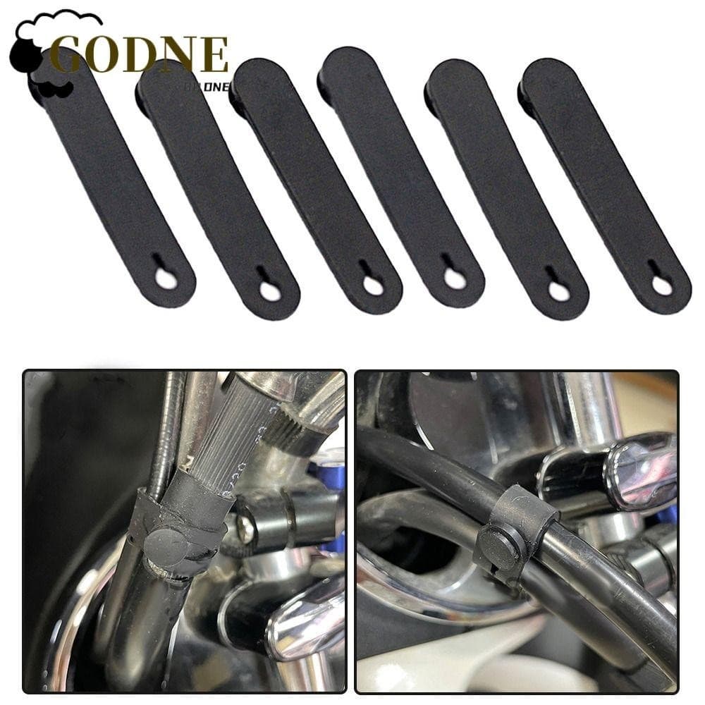 GODNESSFO 6/12 Pcs Laços De Fixação De Cabos De Motocicleta , Cinta De Tensão Borracha Preta , Elástica