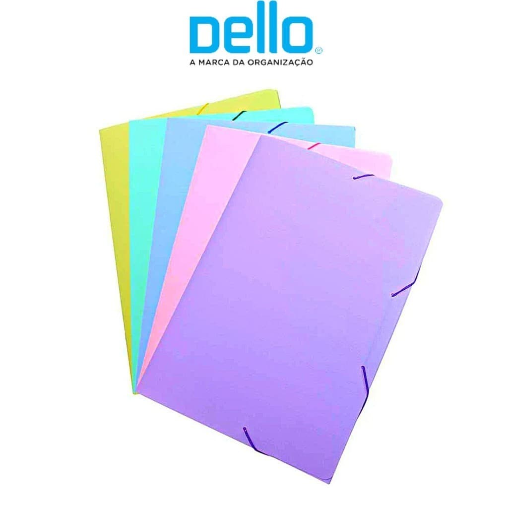 Pasta Aba A4 Elástico Coloridas Em Tons Pasteis - DELLO