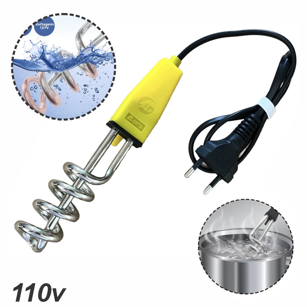 Aquecedor Água 110V Ebulidor Elétrico Portátil Rabo Quente 500w