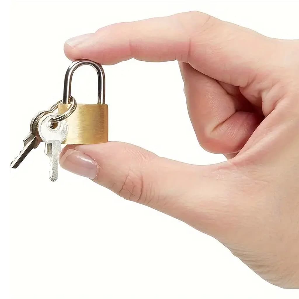Kit 2 Mini Cadeados Para Janela Mala  Armarios 20mm Antifurto Com 2 Chaves