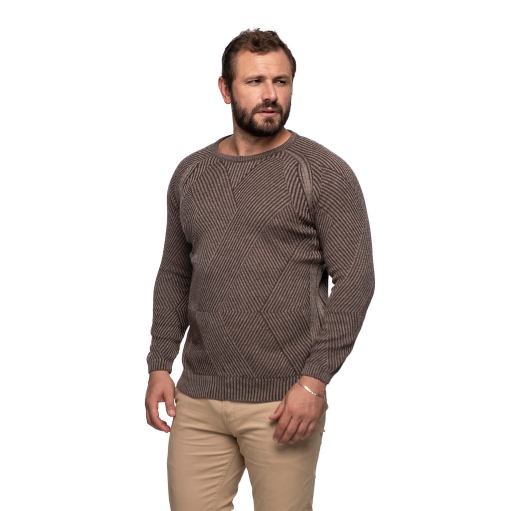 Suéter Masculino Tricô Lã Mescla Gola Redonda Porto 7135