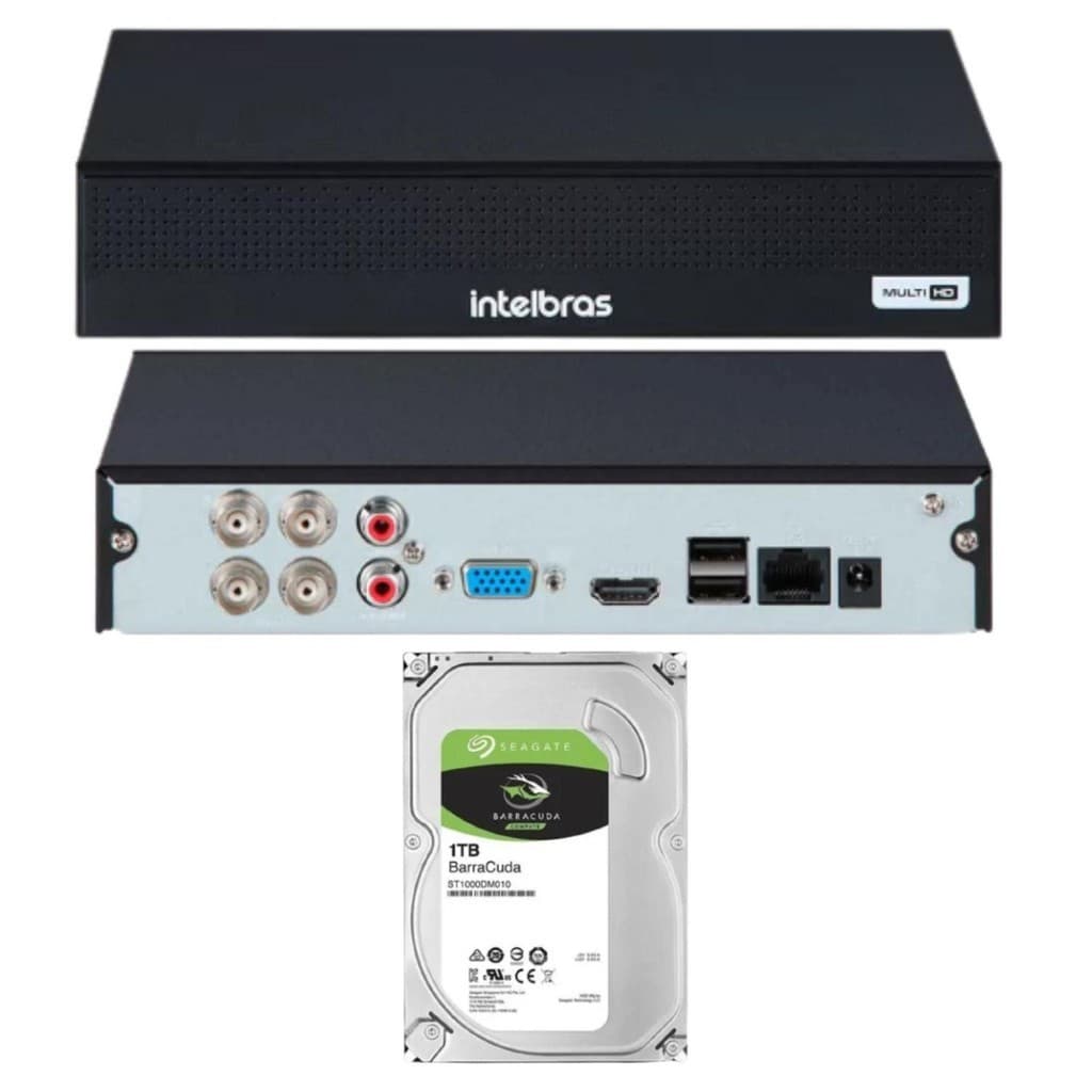 DVR  MHDX 1104-C Multi HD Intelbras de 4 Canais C/HD 1TB