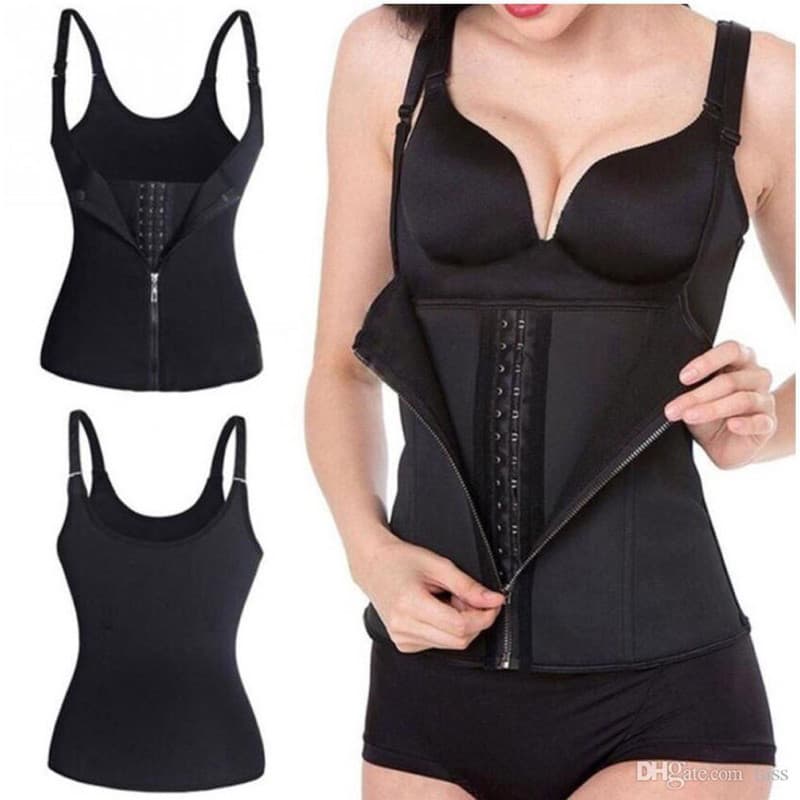 Cinta Modeladora Feminina com Zíper - Cintura Dupla de Compressão Ajustável para Redução Abdominal e Suporte com Alça