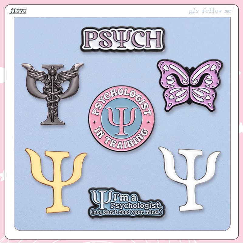 Psi Psychology Brooch Pin Esmalte Médico Lapela Jóias Crachá Presente Para Psiquiatrista Enfermeira Médica