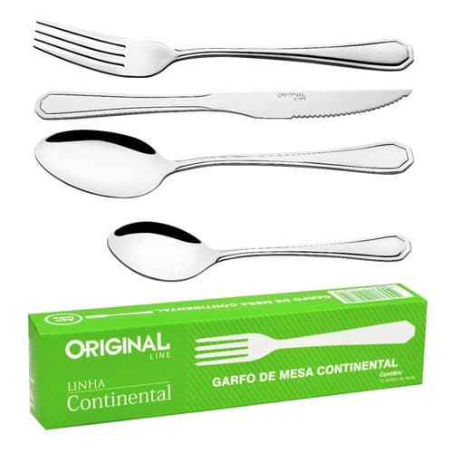 Jogo Garfo Faca  Inox  24 Peças Bar/restaurante Bufffet