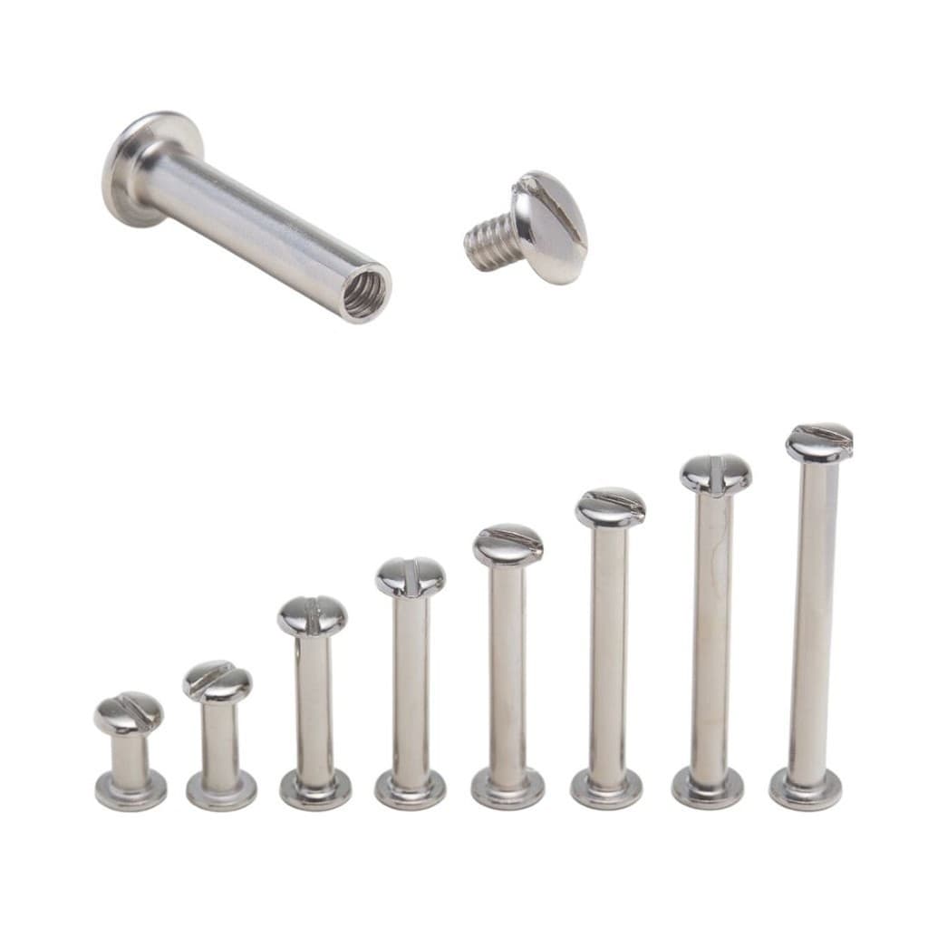 Kit 10 Parafusos Pinos para Encadernação de Pastas, Fichários, Catálogos e Álbuns