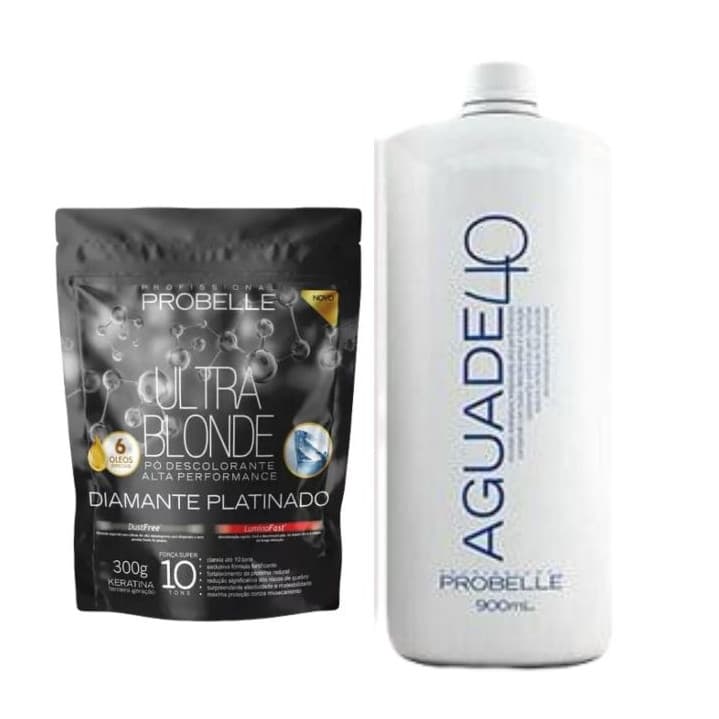 Pó Descolorante 300g Probelle+ ÁGUA OXIGENADA ox 40V 900ml Escolha o seu kit