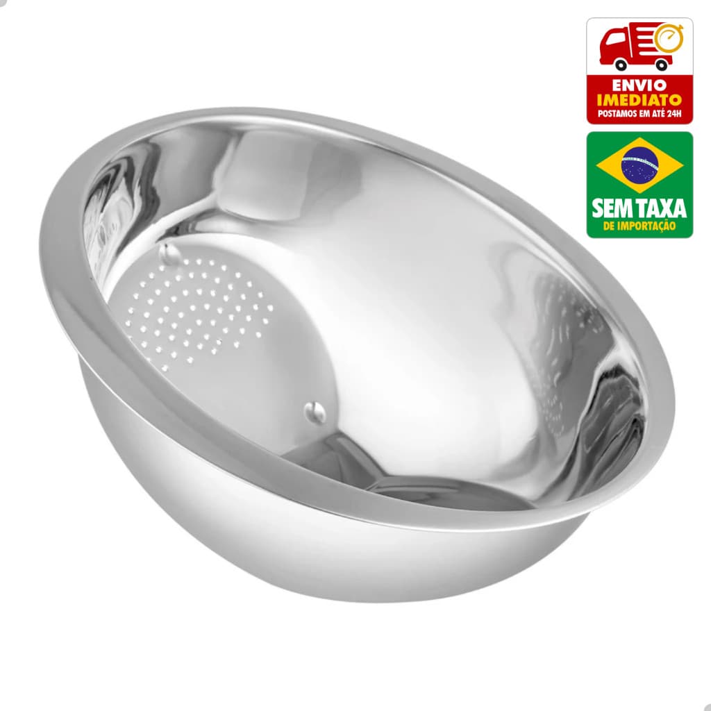 Escorredor De Arroz Frutas E Legumes Redondo Aço Inox 20cm Onyx 1152