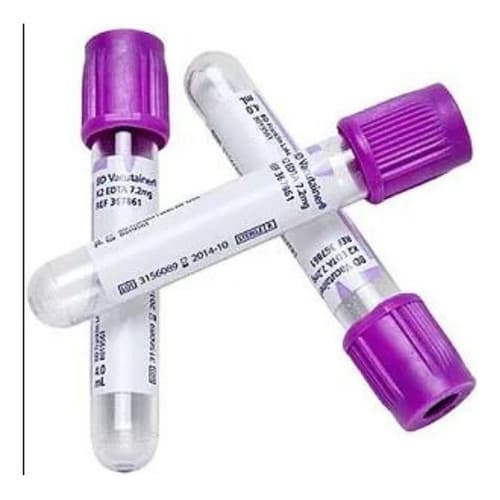 100 Tubos Roxos 4ml Para Coleta De Sangue Vácuo Hemograma