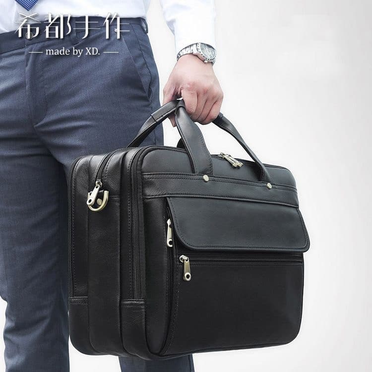 Pasta Maleta Executiva Couro Masculina Notebook / Bolsa De Couro Bolsa De Computador De Negócios