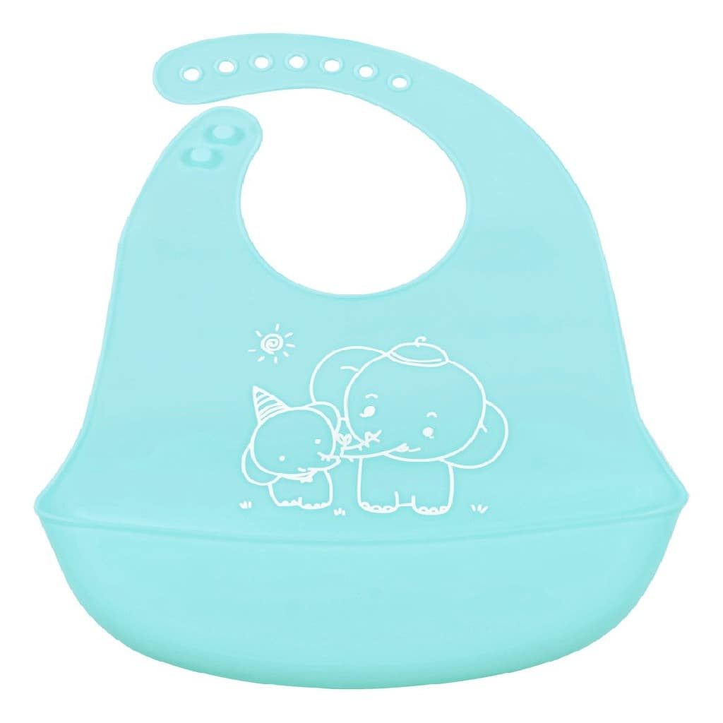 Babador infantil de silicone azul