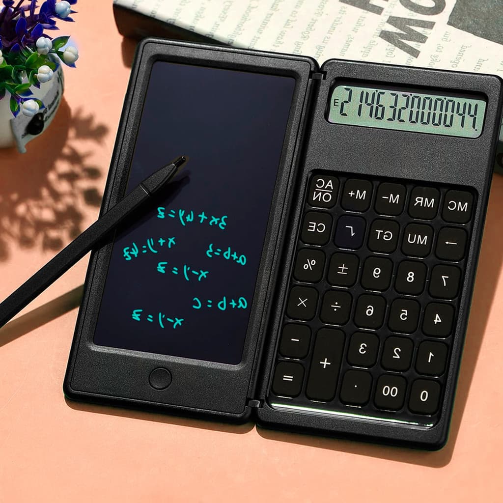 Calculadora 2 Em 1 Com Bloco De Notas Digital Portátil Anotações E Cálculos