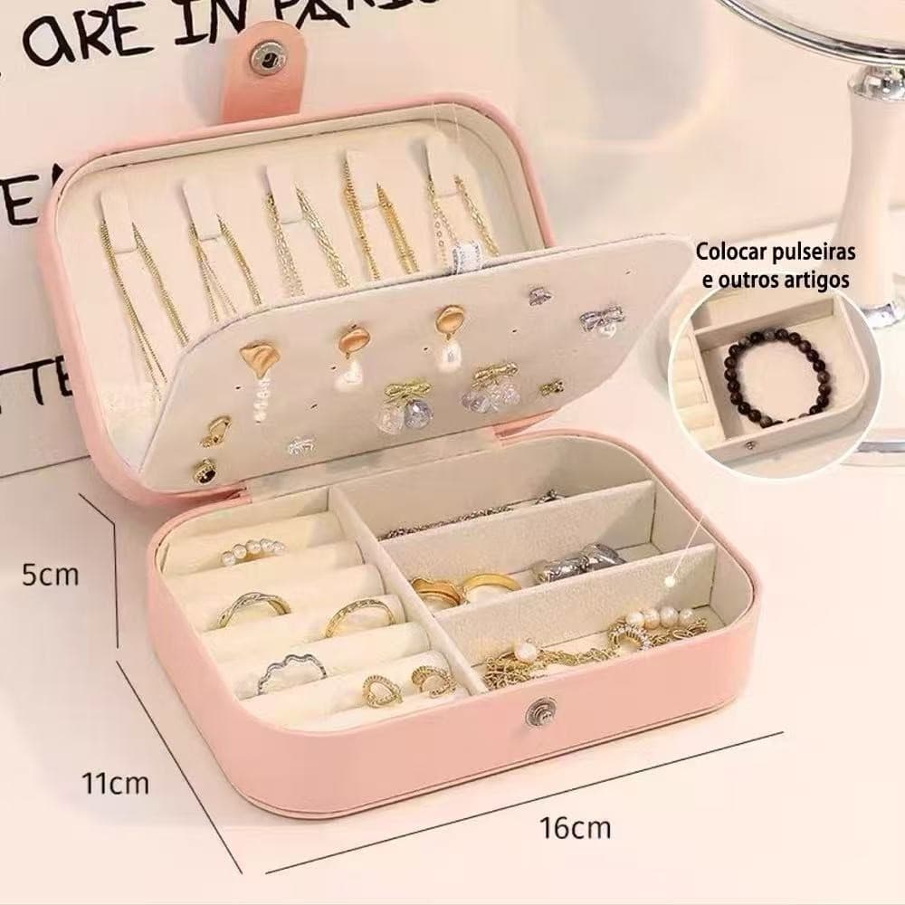 Porta joias Grande Organizadores  Para Viagem Portátil Caixa de Armazenamento para colar, brincos, anéis, pulseira