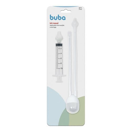 Kit Aspirador Sucção E Seringa Lavador Nasal Catarro Buba