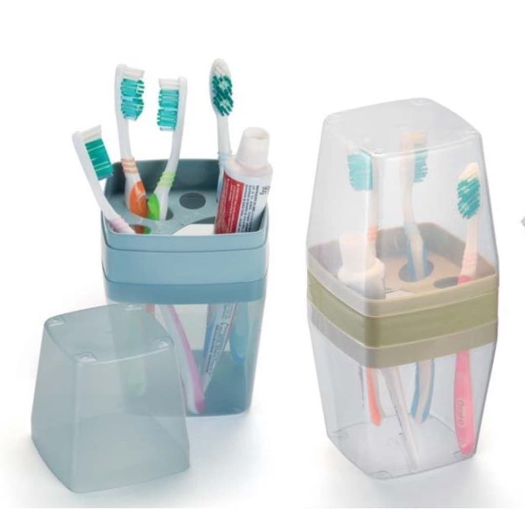 porta escovas e creme dental com tampa 5 escovas e creme dental
