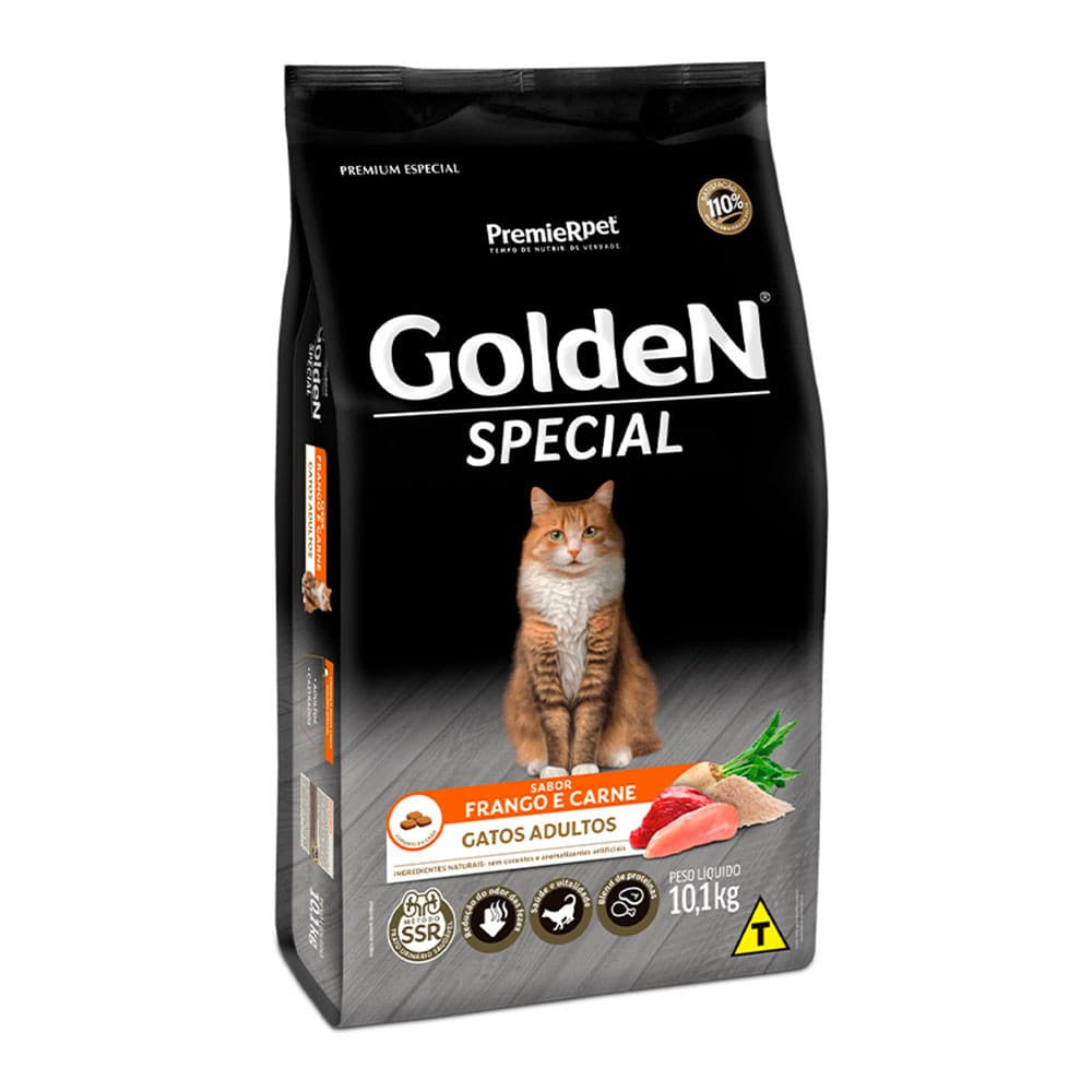 Ração Golden Special Gatos Adultos Frango e Carne 10,1kg